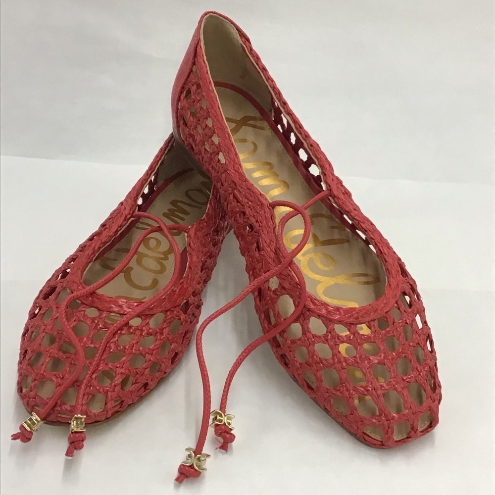 Sam Edelman Coral Cutout Lace-Up Flats